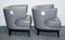 Round Back Armchairs in Grey Leather with Studs from Coach House, Set of 2, Image 3