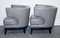 Round Back Armchairs in Grey Leather with Studs from Coach House, Set of 2, Image 5