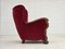 Fauteuil Relax en Velours Rouge Cerise et Bois de Chêne, Danemark, 1960s 20