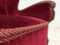 Fauteuil Relax en Velours Rouge Cerise et Bois de Chêne, Danemark, 1960s 19