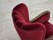Fauteuil Relax en Velours Rouge Cerise et Bois de Chêne, Danemark, 1960s 15