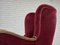 Fauteuil Relax en Velours Rouge Cerise et Bois de Chêne, Danemark, 1960s 9