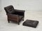 Scandinavian Armchair in Brown Furniture Leather & Teak Wood Legs, 1970s 20
