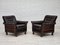 Scandinavian Armchair in Brown Furniture Leather & Teak Wood Legs, 1970s 9