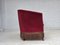 Danish 2-Seater Sofa in Red Furniture Velour & Ash Wood Legs, 1960s, Image 15