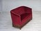 Danish 2-Seater Sofa in Red Furniture Velour & Ash Wood Legs, 1960s, Image 12
