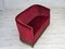 Danish 2-Seater Sofa in Red Furniture Velour & Ash Wood Legs, 1960s, Image 11