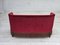 Danish 2-Seater Sofa in Red Furniture Velour & Ash Wood Legs, 1960s, Image 6
