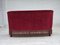 Danish 2-Seater Sofa in Red Furniture Velour & Ash Wood Legs, 1960s, Image 8