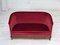 Danish 2-Seater Sofa in Red Furniture Velour & Ash Wood Legs, 1960s, Image 10