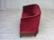 Danish 2-Seater Sofa in Red Furniture Velour & Ash Wood Legs, 1960s, Image 13