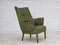 Fauteuil en Laine Verte et Bois de Teck, Danemark, 1960s 13
