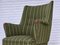 Fauteuil en Laine Verte et Bois de Teck, Danemark, 1960s 2
