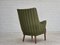 Fauteuil en Laine Verte et Bois de Teck, Danemark, 1960s 9