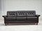 Scandinavian 3-Seater Sofa in Furniture Leather, Teak Wood Legs & Bent Wood, 1970s, Image 1