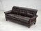 Scandinavian 3-Seater Sofa in Furniture Leather, Teak Wood Legs & Bent Wood, 1970s, Image 15