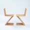 Sedie Zigzag in legno di olmo attribuite a Gerrit Thomas Rietveld per Rietveld, anni '90, Immagine 2