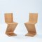 Set of Zigzag Chairs in Elmwood attributed to Gerrit Thomas Rietveld for Rietveld, 1990s, Image 1