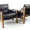 Brown Leather and Walnut Lounge Chairs from Ton, Former Czechoslovakia, 1990s, Set of 2 8