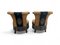 Sessel aus Senfgelbem & Blauem Stoff, 1950er, 2er Set 3