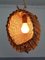 French Handmade Wicker Fish Ceiling Lamp, 1960s 11