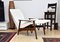 Fauteuil avec Repose-Pieds Pliant en Bouclé Crème, 1960s 3