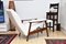 Fauteuil avec Repose-Pieds Pliant en Bouclé Crème, 1960s 6