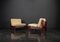 Brutalist Lounge Chairs in Pine and Leather by Carl Straub, 1960s, Set of 5 25