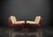 Brutalist Lounge Chairs in Pine and Leather by Carl Straub, 1960s, Set of 5 26