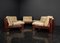Brutalist Lounge Chairs in Pine and Leather by Carl Straub, 1960s, Set of 5 10