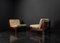 Brutalist Lounge Chairs in Pine and Leather by Carl Straub, 1960s, Set of 5 16
