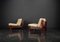 Brutalistische Sessel aus Kiefernholz & Leder von Carl Straub, 1960er, 5er Set 24