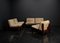 Brutalist Lounge Chairs in Pine and Leather by Carl Straub, 1960s, Set of 5 8