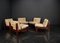 Brutalist Lounge Chairs in Pine and Leather by Carl Straub, 1960s, Set of 5 1