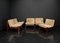 Brutalistische Sessel aus Kiefernholz & Leder von Carl Straub, 1960er, 5er Set 4