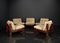 Brutalist Lounge Chairs in Pine and Leather by Carl Straub, 1960s, Set of 5 2