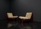 Brutalistische Sessel aus Kiefernholz & Leder von Carl Straub, 1960er, 5er Set 12
