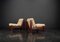 Brutalist Lounge Chairs in Pine and Leather by Carl Straub, 1960s, Set of 5 23