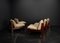 Brutalist Lounge Chairs in Pine and Leather by Carl Straub, 1960s, Set of 5 3