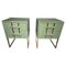 Mesitas de noche de cristal de Murano verde de JustFurnituress Designer. Juego de 2, Imagen 1