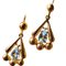 Victorian Aquamarine and Yellow Gold Dangle Earrings, Set of 2, Image 1