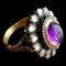 Bague cabochon victorienne en améthyste et diamant taille rose. 19ème Siècle, 1850 5