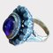 Bague cabochon victorienne en améthyste et diamant taille rose. 19ème Siècle, 1850 1