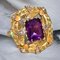 Modernistischer Jugendstil Amethyst Ring mit Emaille und Diamanten, 1900er 2