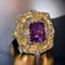 Modernistischer Jugendstil Amethyst Ring mit Emaille und Diamanten, 1900er 8