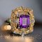 Modernistischer Jugendstil Amethyst Ring mit Emaille und Diamanten, 1900er 14