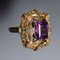 Modernistischer Jugendstil Amethyst Ring mit Emaille und Diamanten, 1900er 1