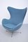 Chaise Egg en Tissu Pétrole par Arne Jacobsen pour Fritz Hansen 4