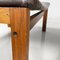 Set of Mid-Century Modern Italian Ottoman in Brown Leather and Wood, 1960s 14