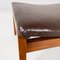 Set of Mid-Century Modern Italian Ottoman in Brown Leather and Wood, 1960s 8